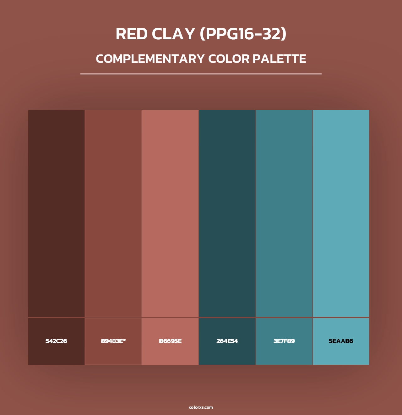 Red Clay (PPG16-32) - Complementary Color Palette