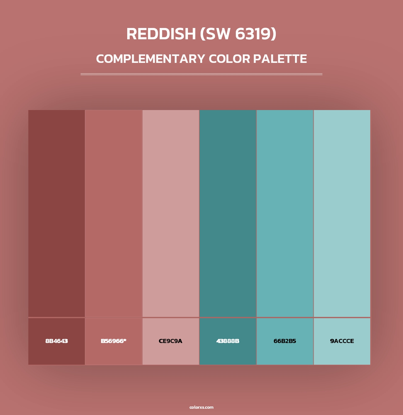 Reddish (SW 6319) - Complementary Color Palette