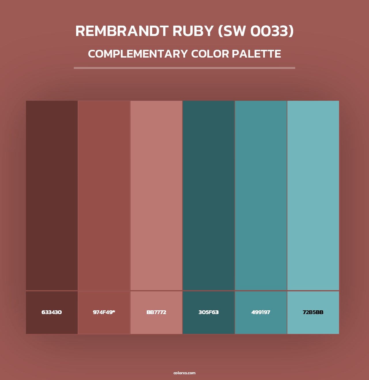 Rembrandt Ruby (SW 0033) - Complementary Color Palette