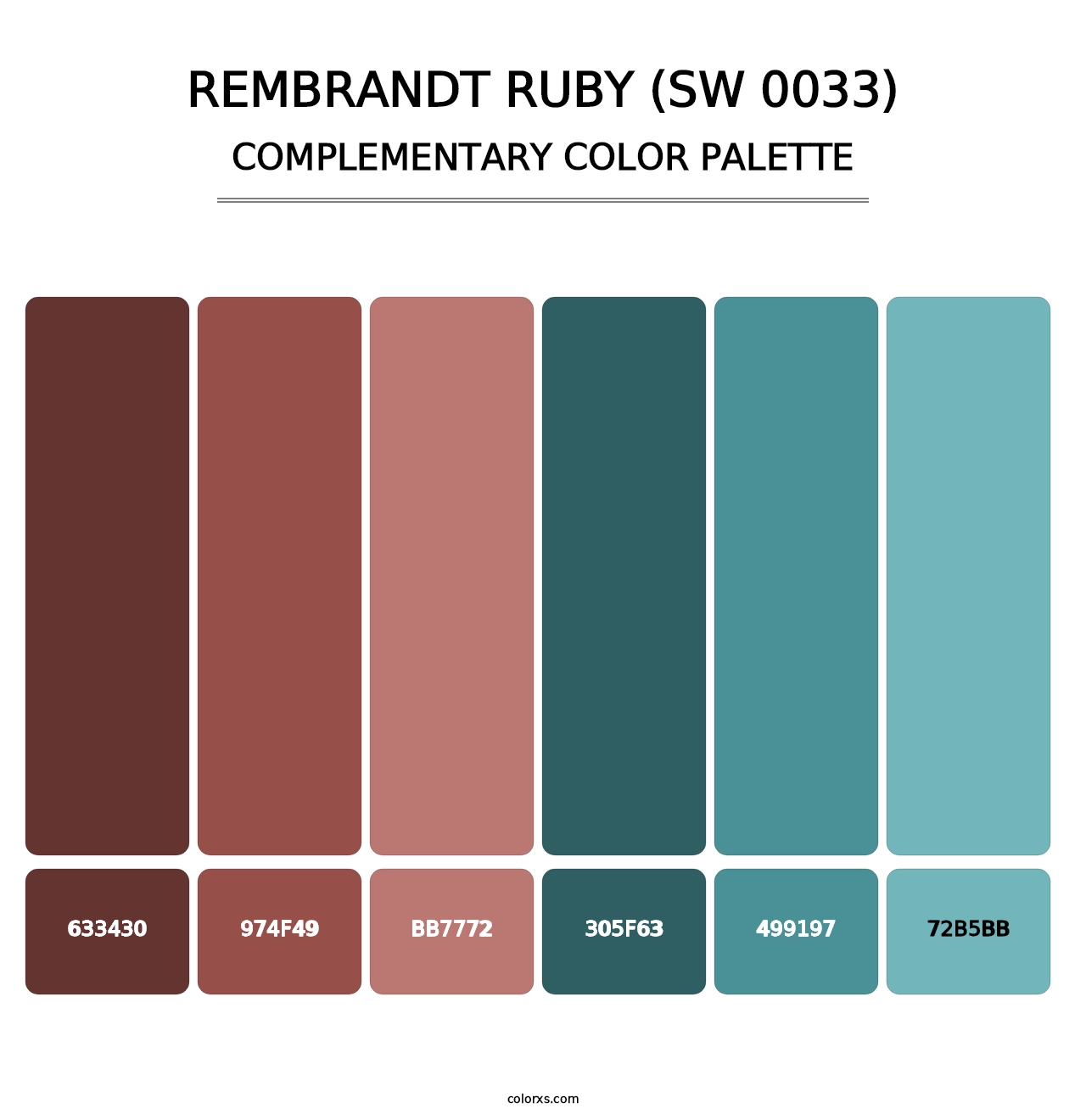 Rembrandt Ruby (SW 0033) - Complementary Color Palette
