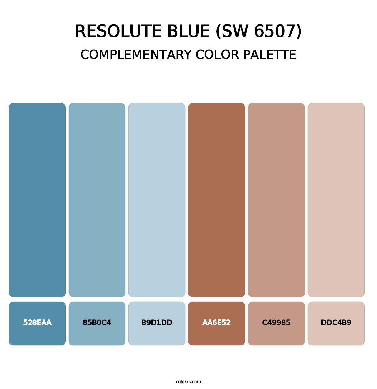Resolute Blue (SW 6507) - Complementary Color Palette