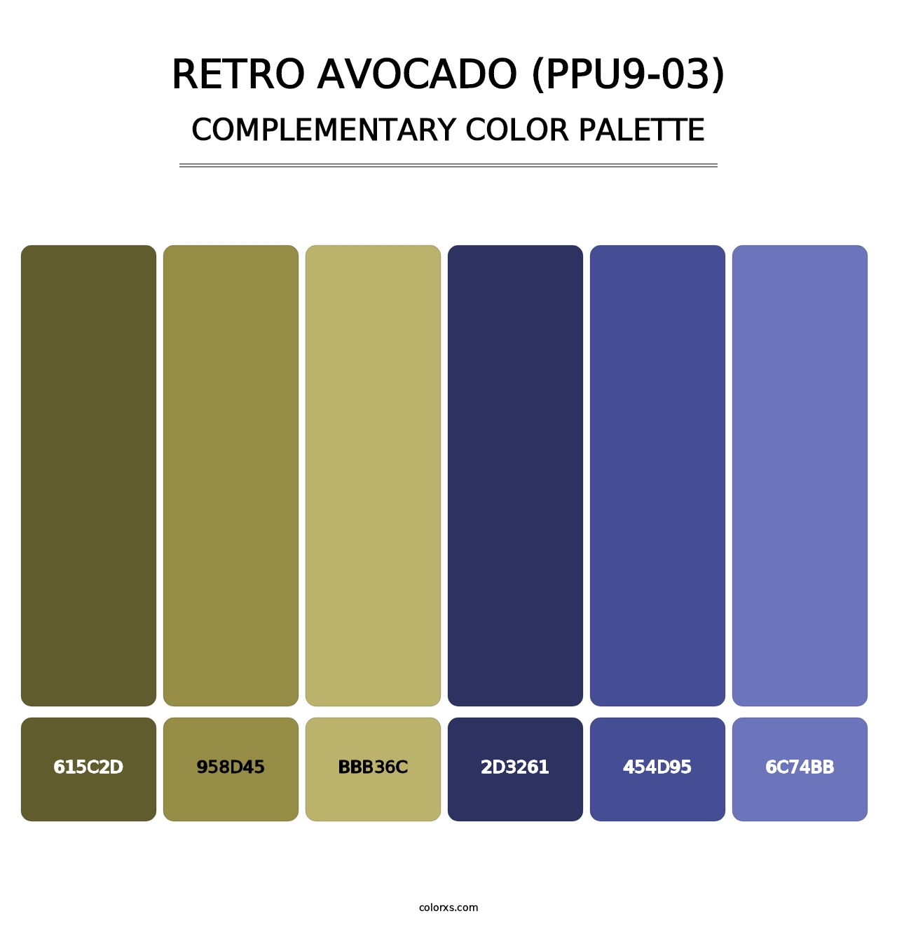 Retro Avocado (PPU9-03) - Complementary Color Palette