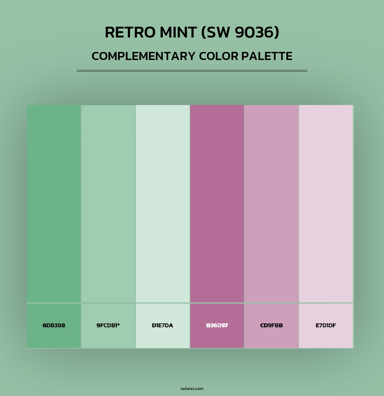 Retro Mint (SW 9036) - Complementary Color Palette