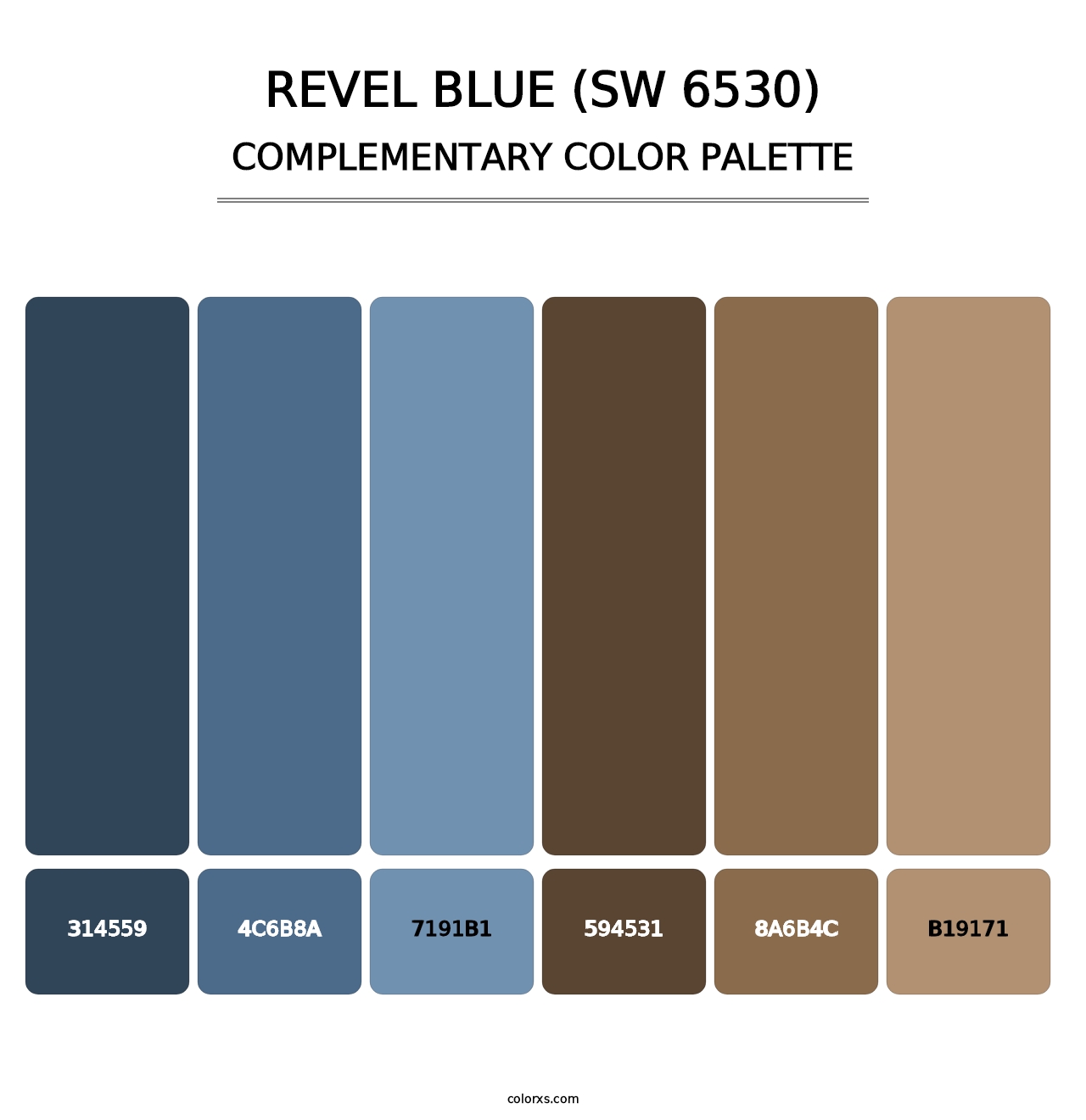 Revel Blue (SW 6530) - Complementary Color Palette