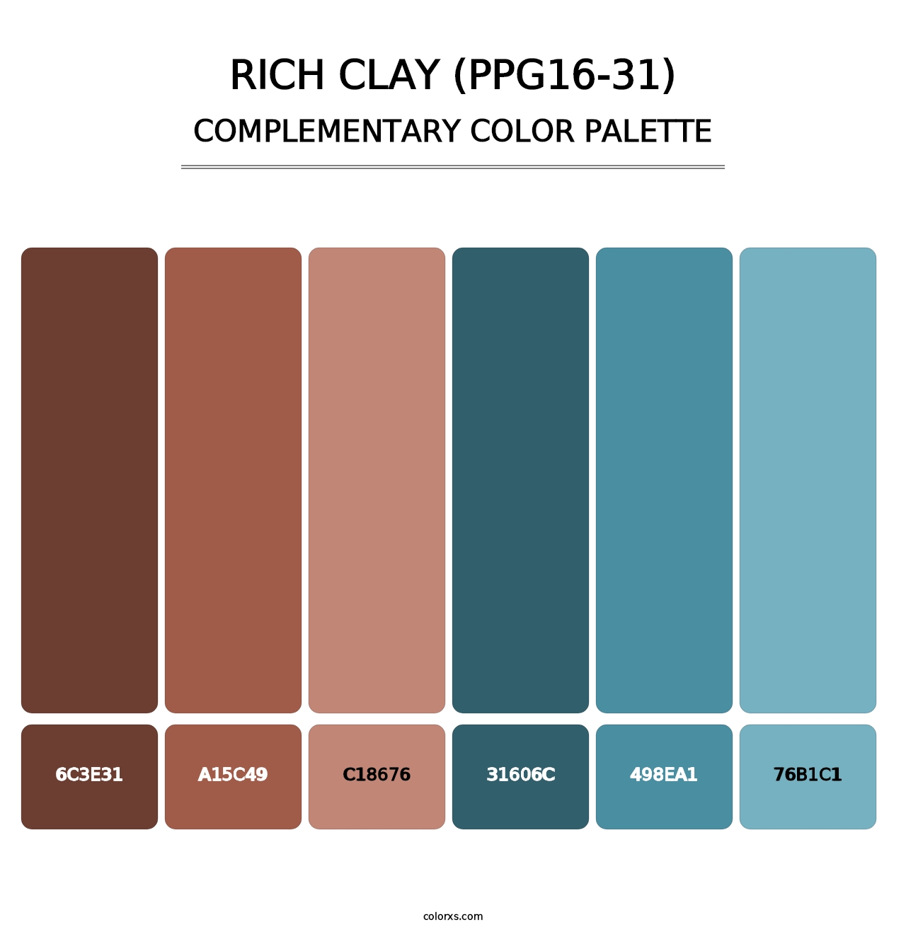 Rich Clay (PPG16-31) - Complementary Color Palette