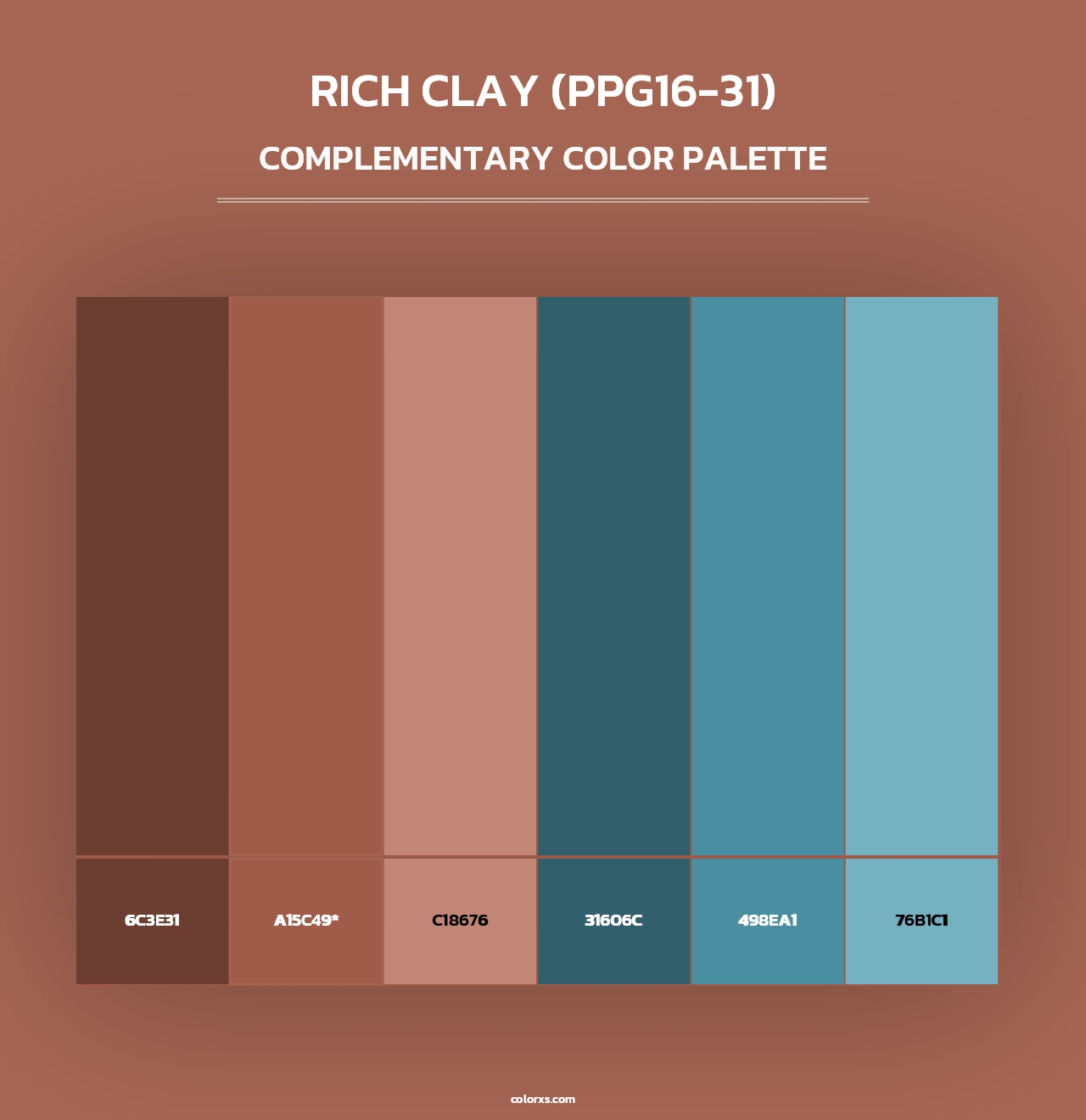 Rich Clay (PPG16-31) - Complementary Color Palette