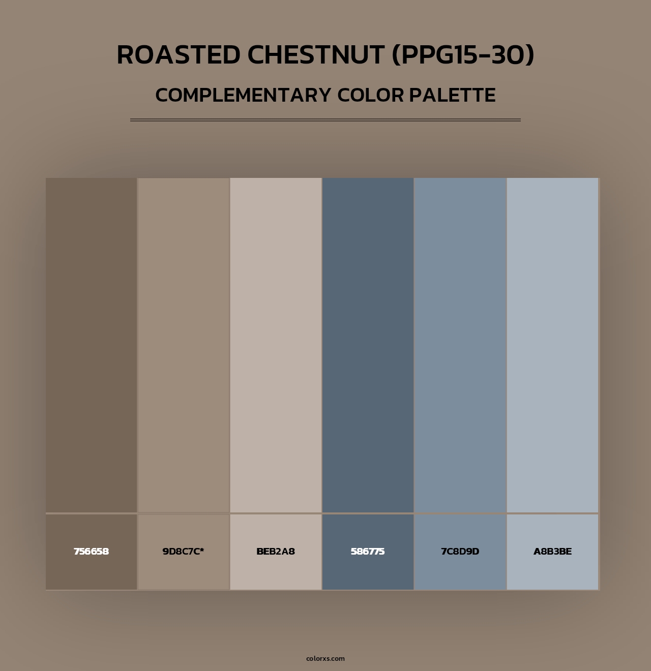Roasted Chestnut (PPG15-30) - Complementary Color Palette