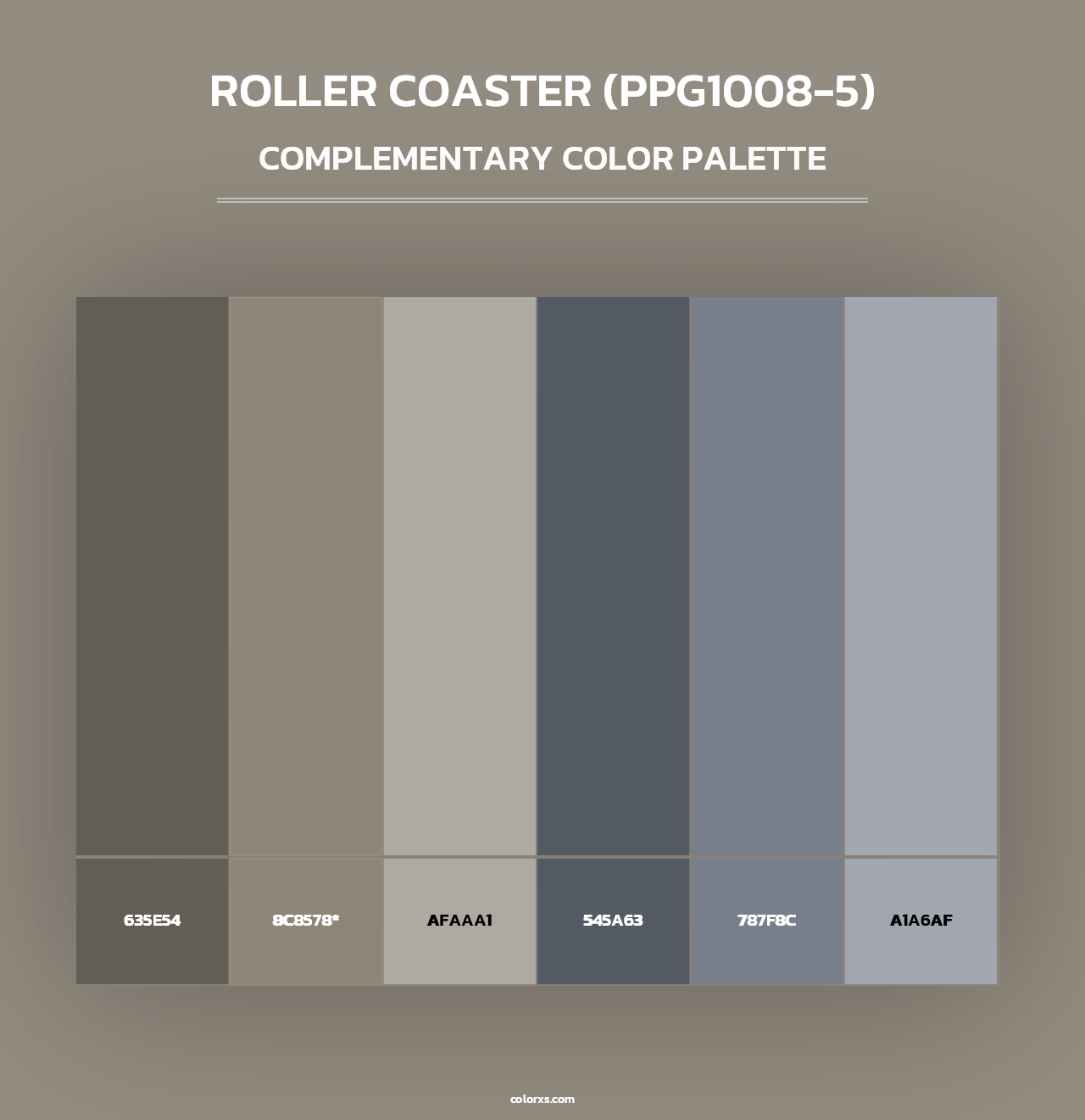 Roller Coaster (PPG1008-5) - Complementary Color Palette