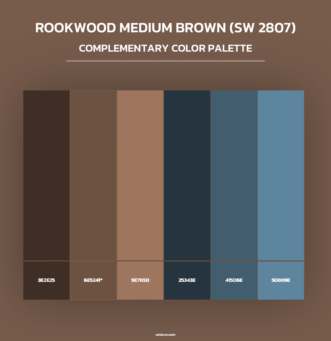 Rookwood Medium Brown (SW 2807) - Complementary Color Palette
