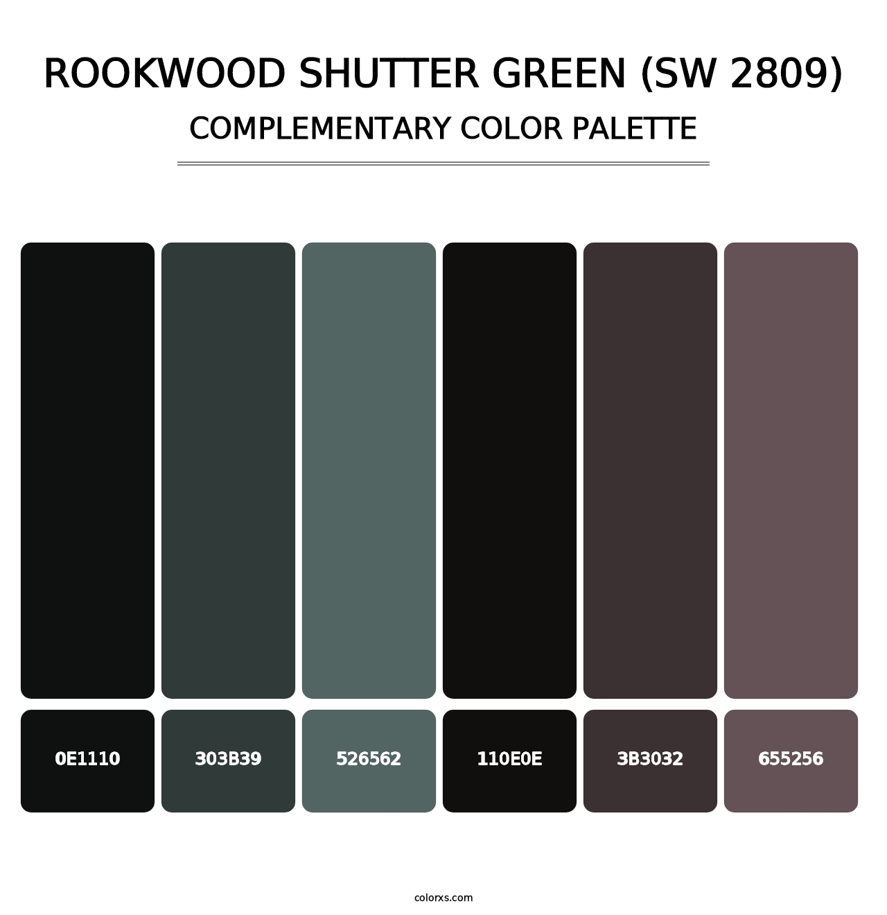 Rookwood Shutter Green (SW 2809) - Complementary Color Palette