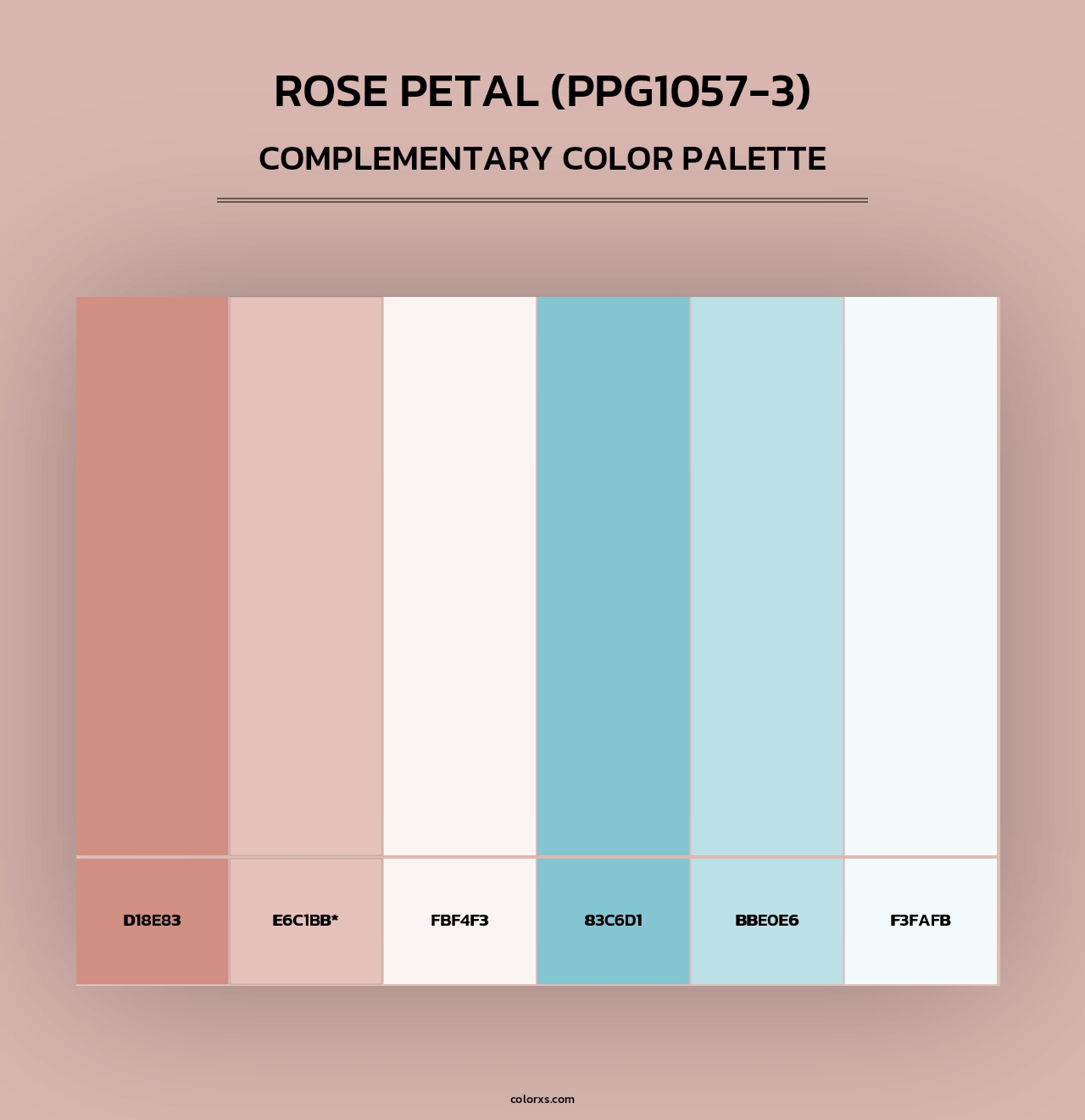 Rose Petal (PPG1057-3) - Complementary Color Palette