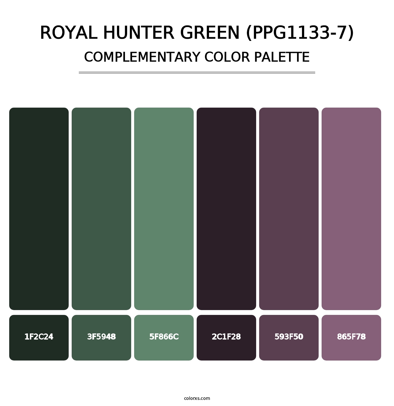Royal Hunter Green (PPG1133-7) - Complementary Color Palette