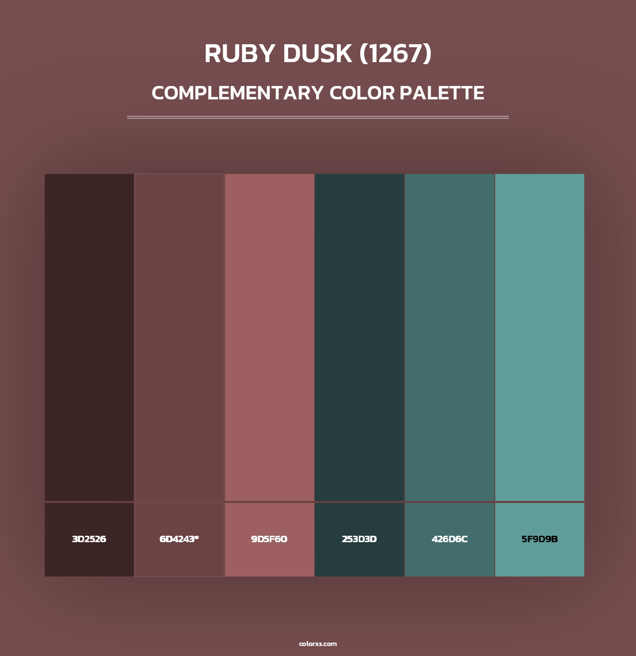 Ruby Dusk (1267) - Complementary Color Palette