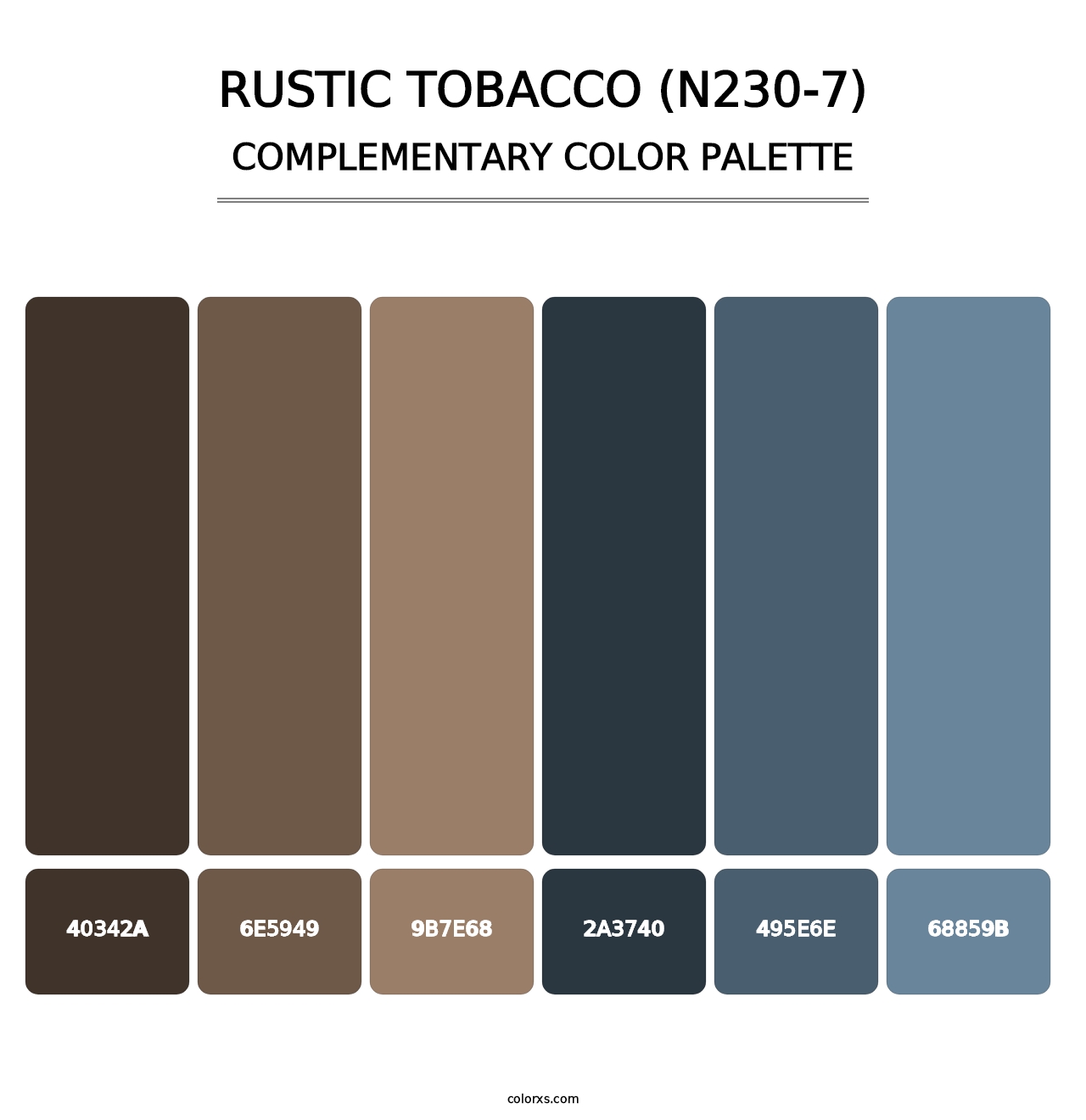 Rustic Tobacco (N230-7) - Complementary Color Palette