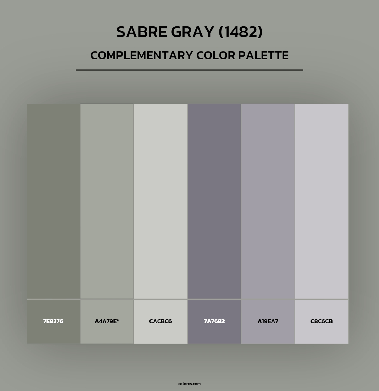 Sabre Gray (1482) - Complementary Color Palette