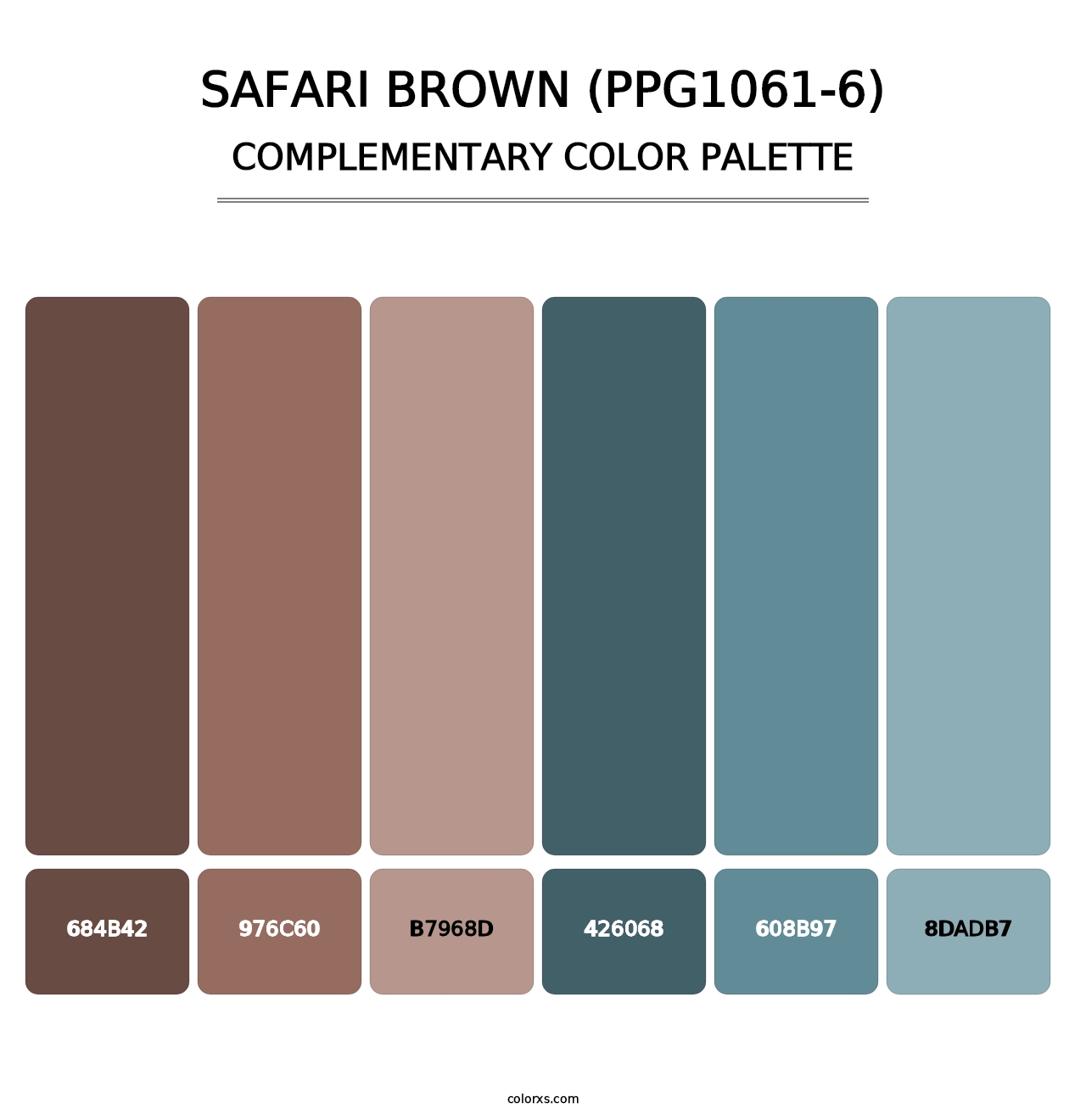 Safari Brown (PPG1061-6) - Complementary Color Palette