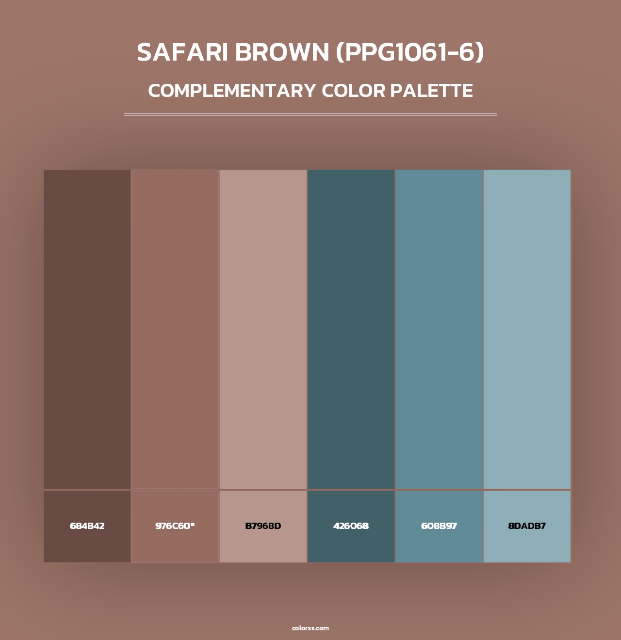 Safari Brown (PPG1061-6) - Complementary Color Palette