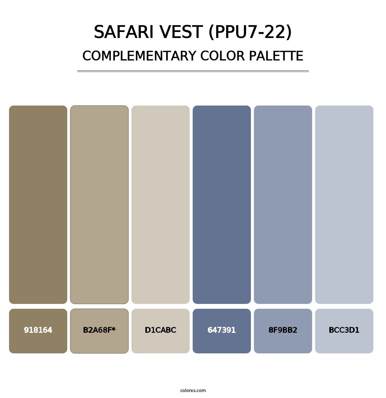 Safari Vest (PPU7-22) - Complementary Color Palette