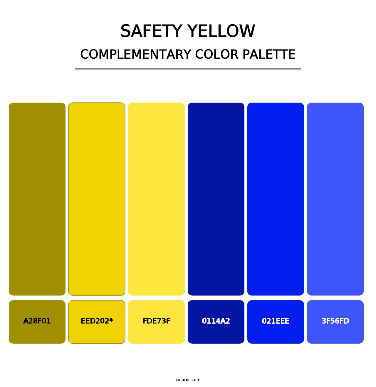 Safety Yellow - Complementary Color Palette
