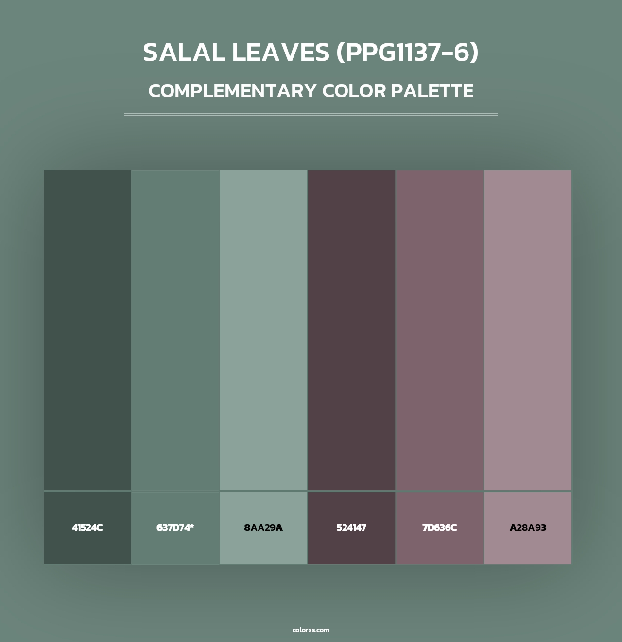 Salal Leaves (PPG1137-6) - Complementary Color Palette