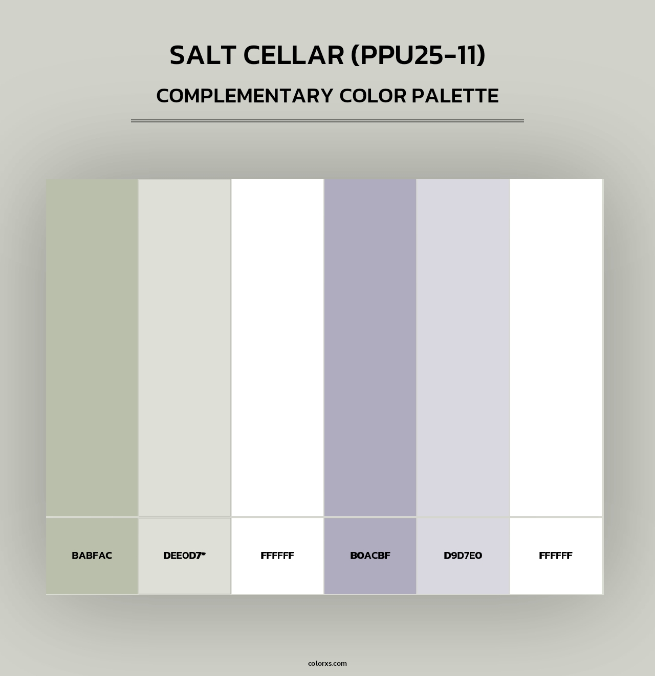Salt Cellar (PPU25-11) - Complementary Color Palette