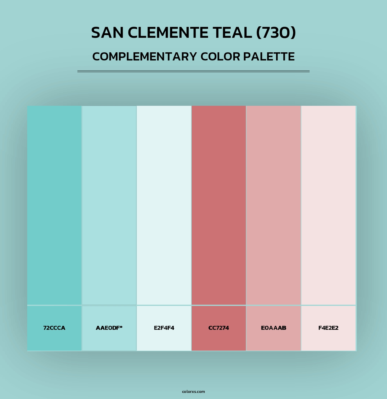 San Clemente Teal (730) - Complementary Color Palette