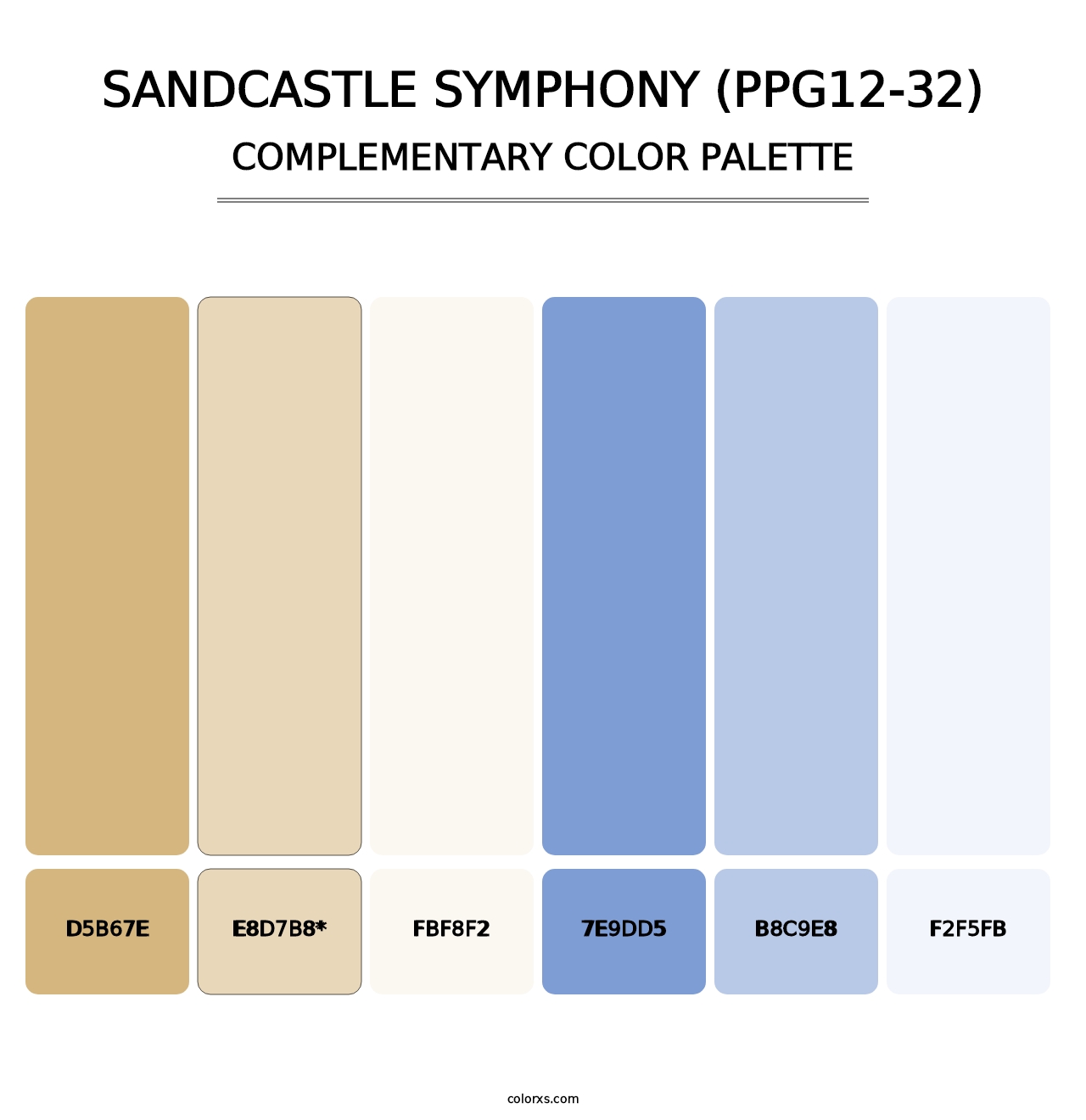 Sandcastle Symphony (PPG12-32) - Complementary Color Palette