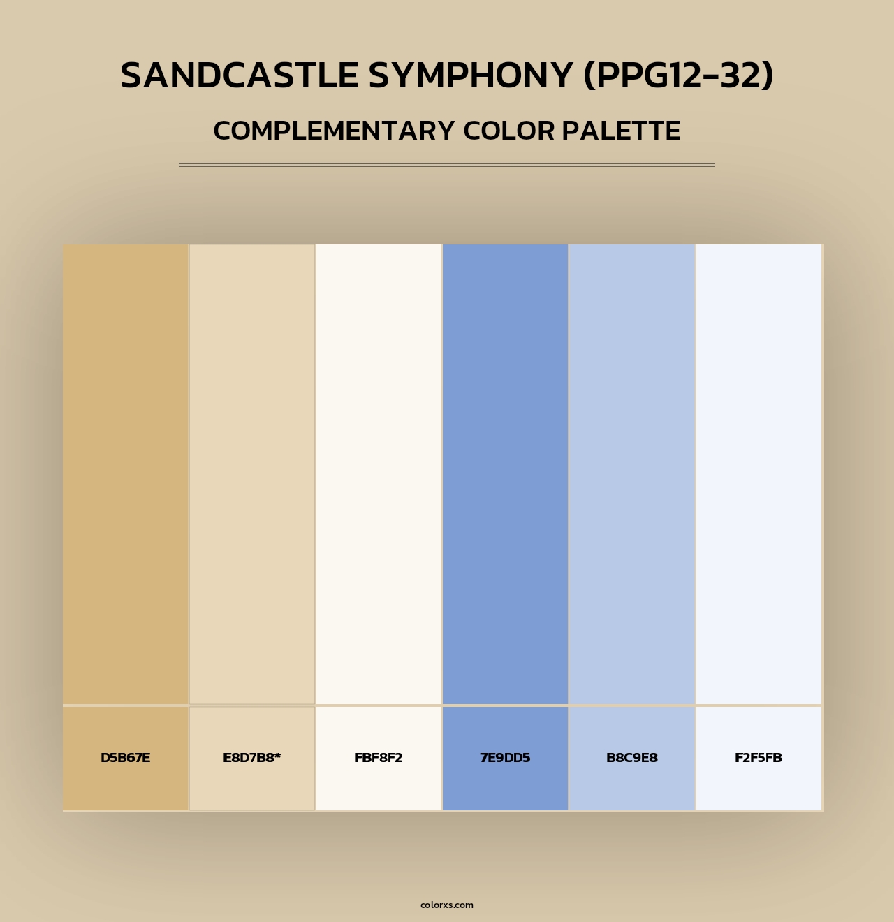 Sandcastle Symphony (PPG12-32) - Complementary Color Palette