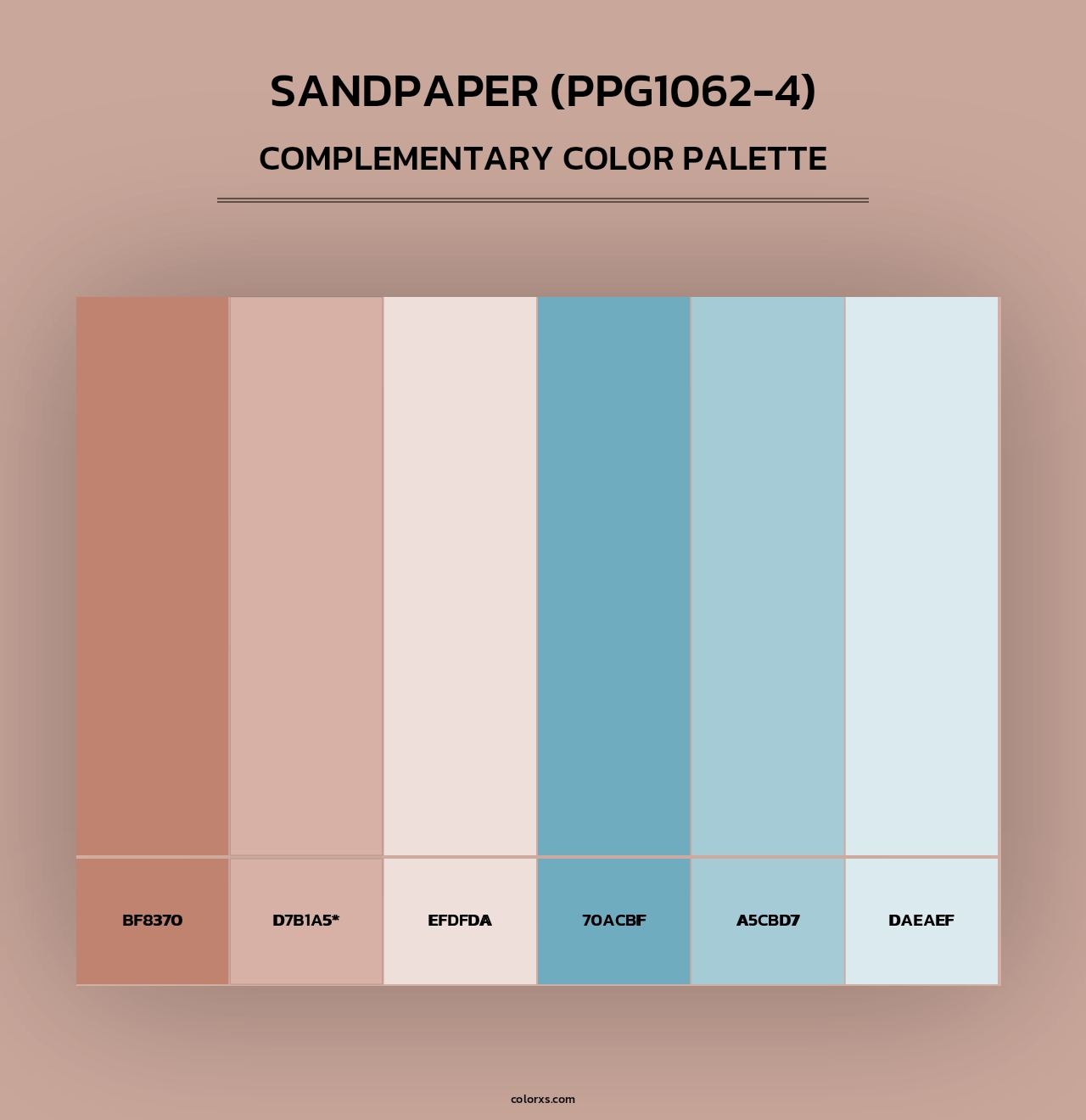 Sandpaper (PPG1062-4) - Complementary Color Palette