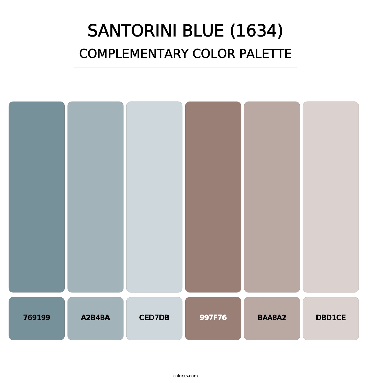 Santorini Blue (1634) - Complementary Color Palette