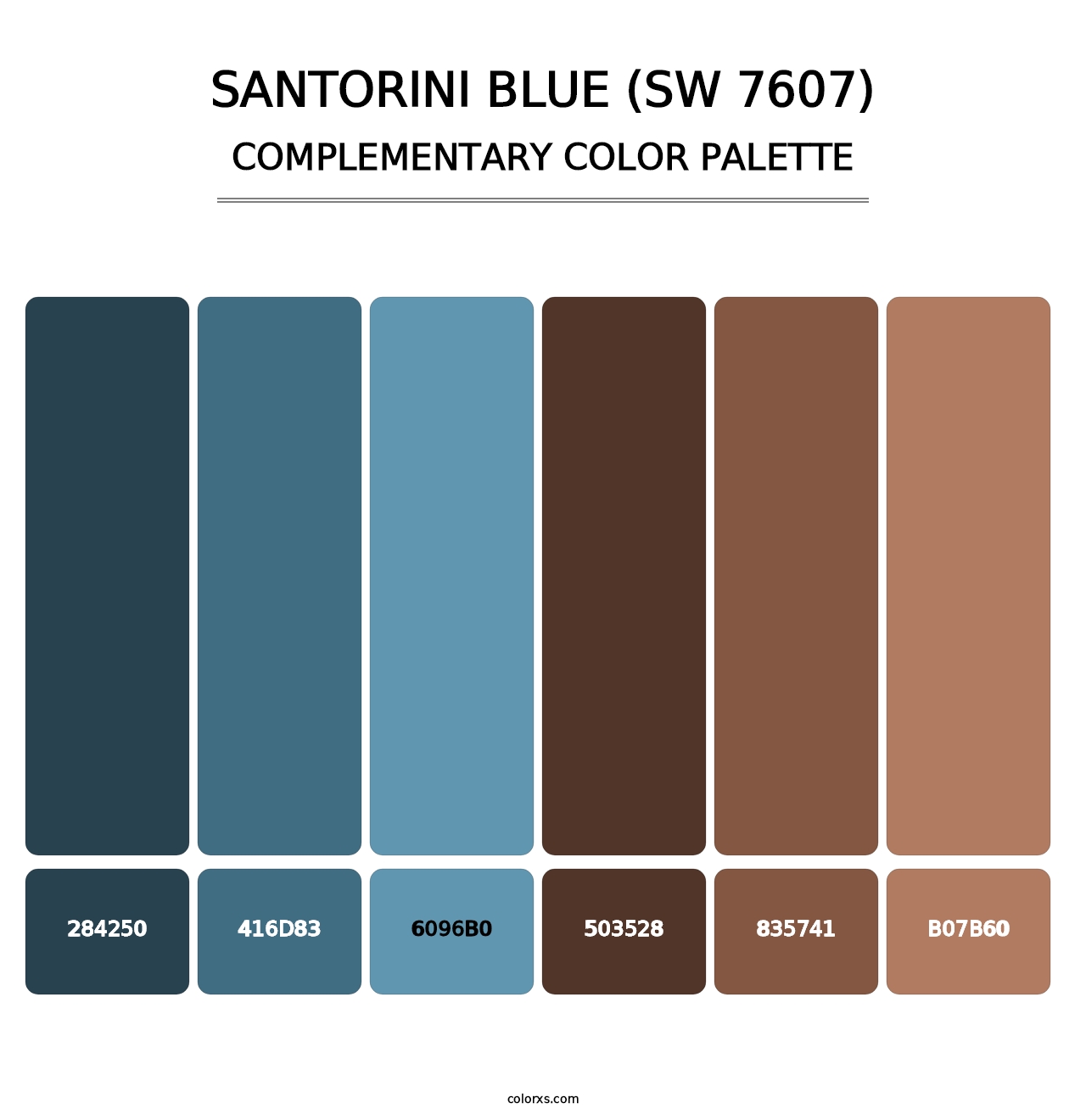 Santorini Blue (SW 7607) - Complementary Color Palette