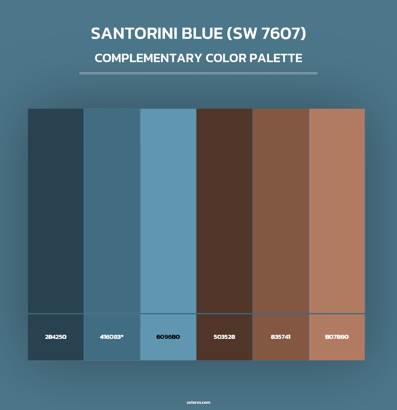 Santorini Blue (SW 7607) - Complementary Color Palette