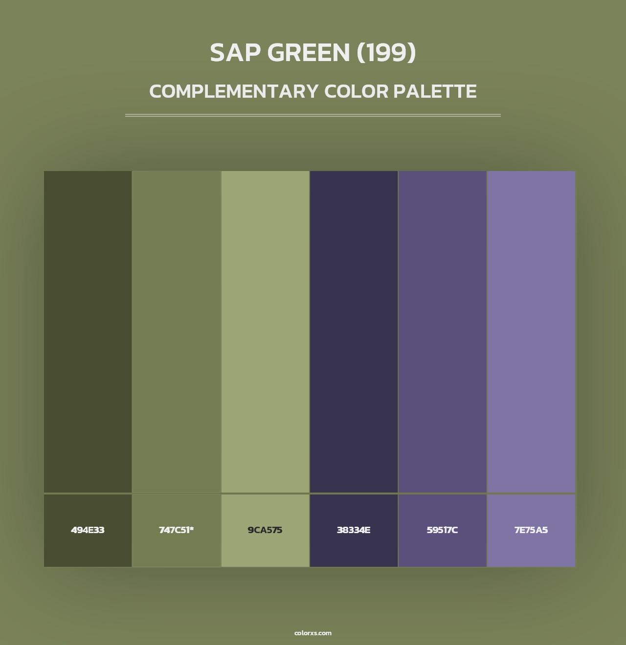 Sap Green (199) - Complementary Color Palette