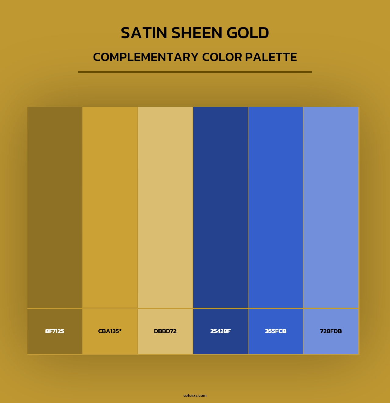 Satin Sheen Gold - Complementary Color Palette