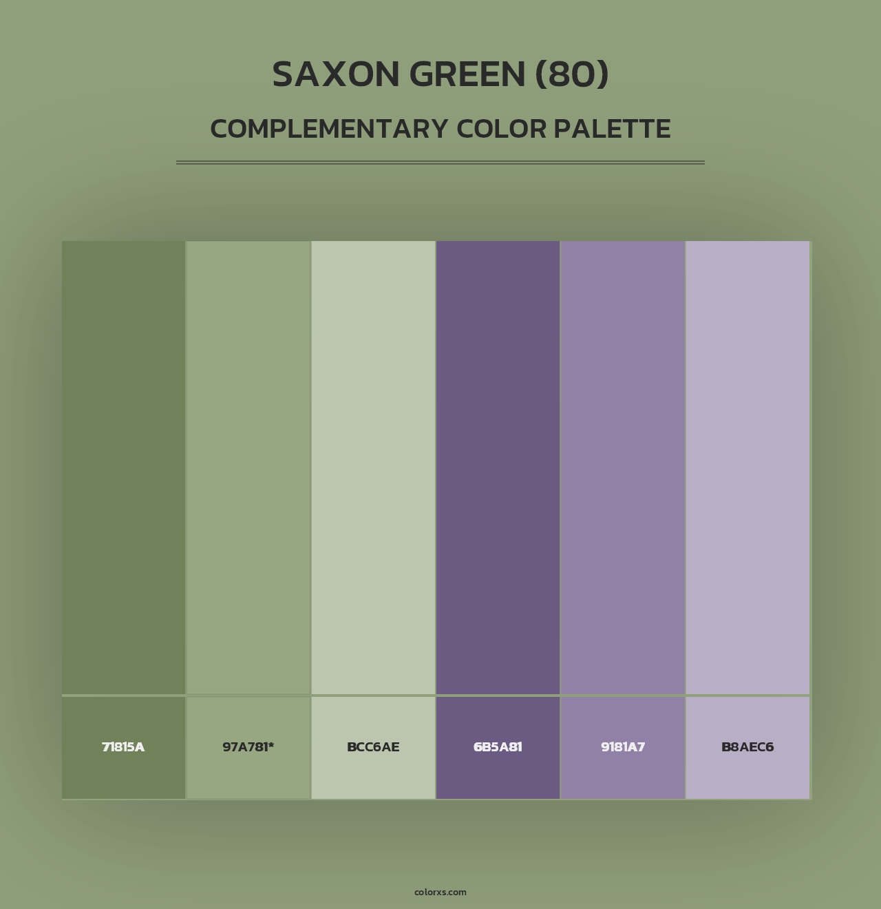 Saxon Green (80) - Complementary Color Palette