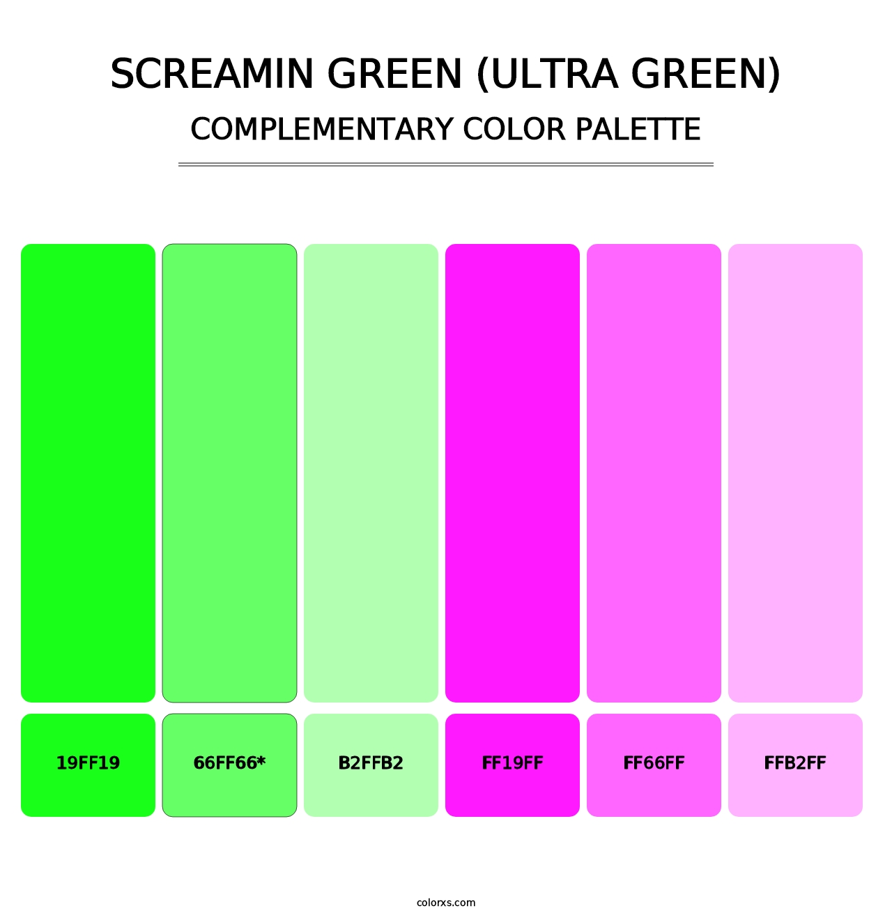Screamin Green (Ultra Green) - Complementary Color Palette