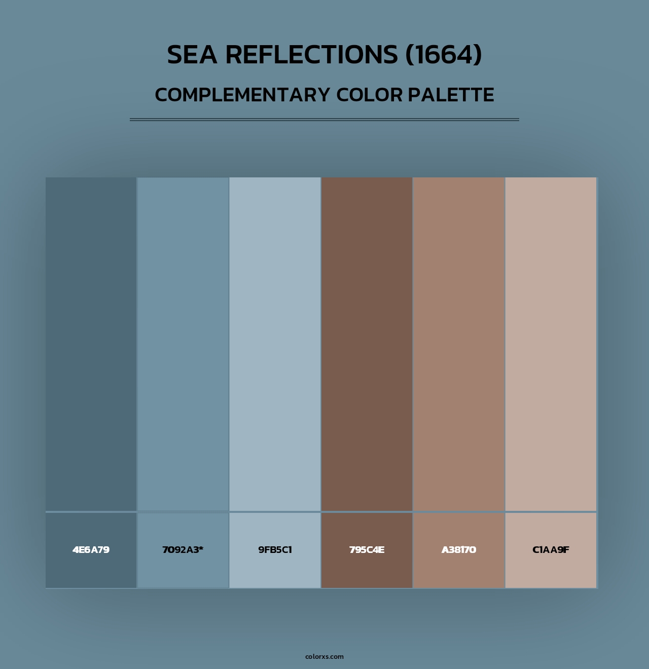 Sea Reflections (1664) - Complementary Color Palette