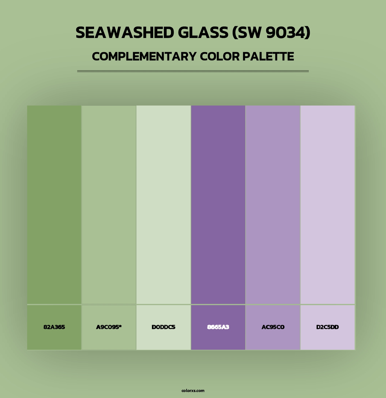 Seawashed Glass (SW 9034) - Complementary Color Palette