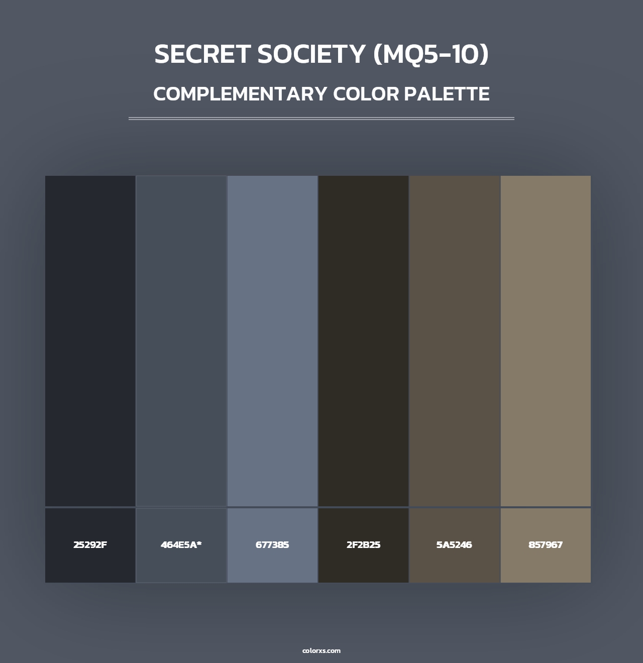Secret Society (MQ5-10) - Complementary Color Palette