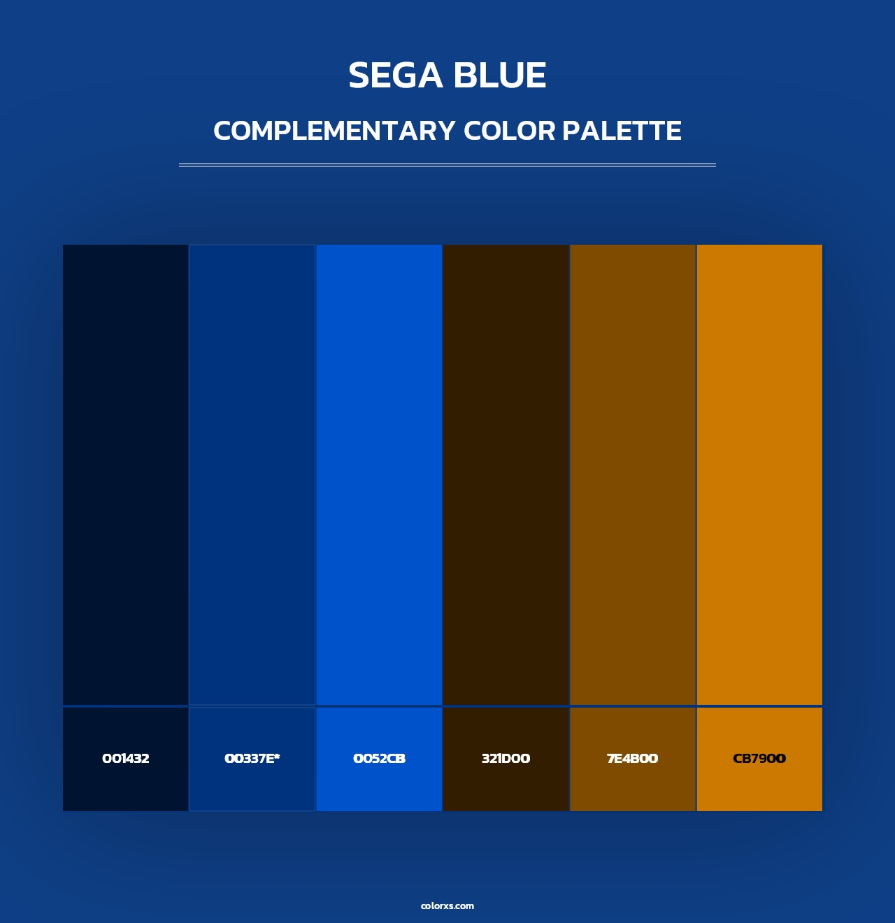 Sega Blue - Complementary Color Palette