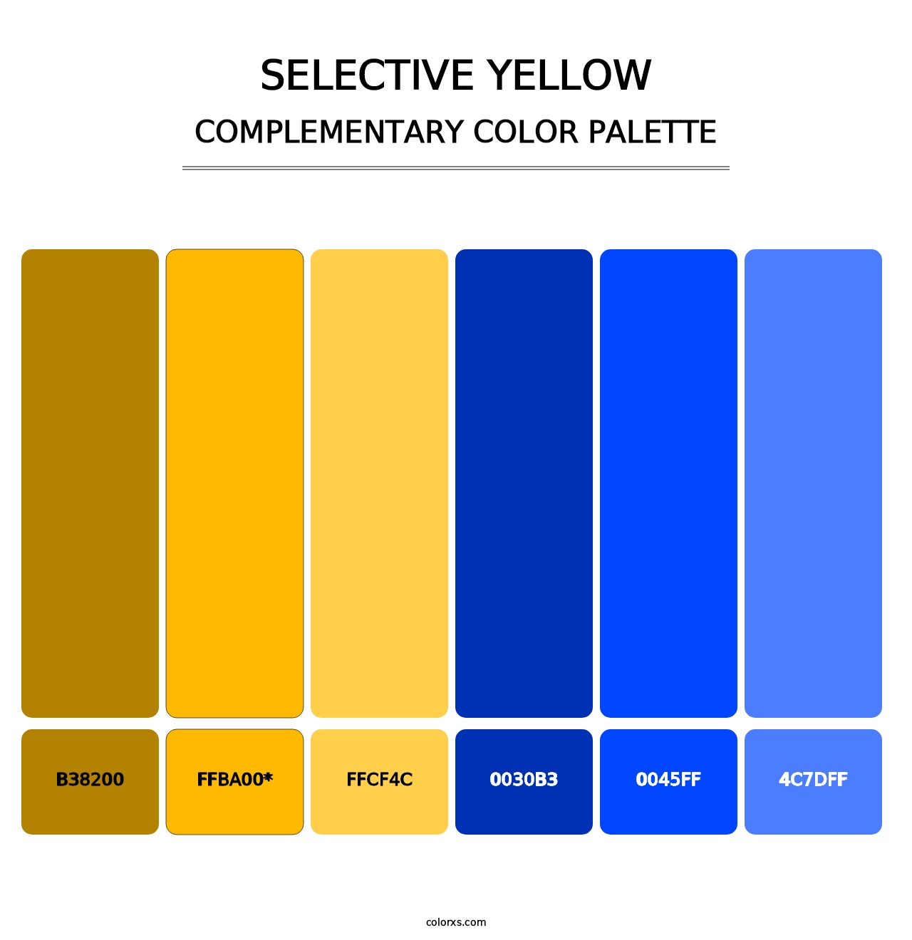 Selective yellow - Complementary Color Palette