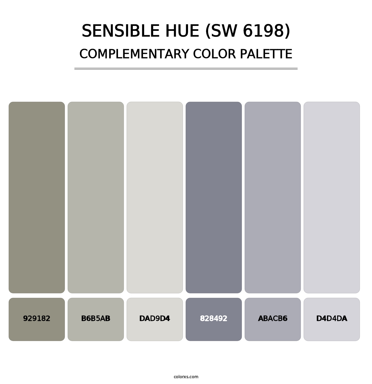 Sensible Hue (SW 6198) - Complementary Color Palette