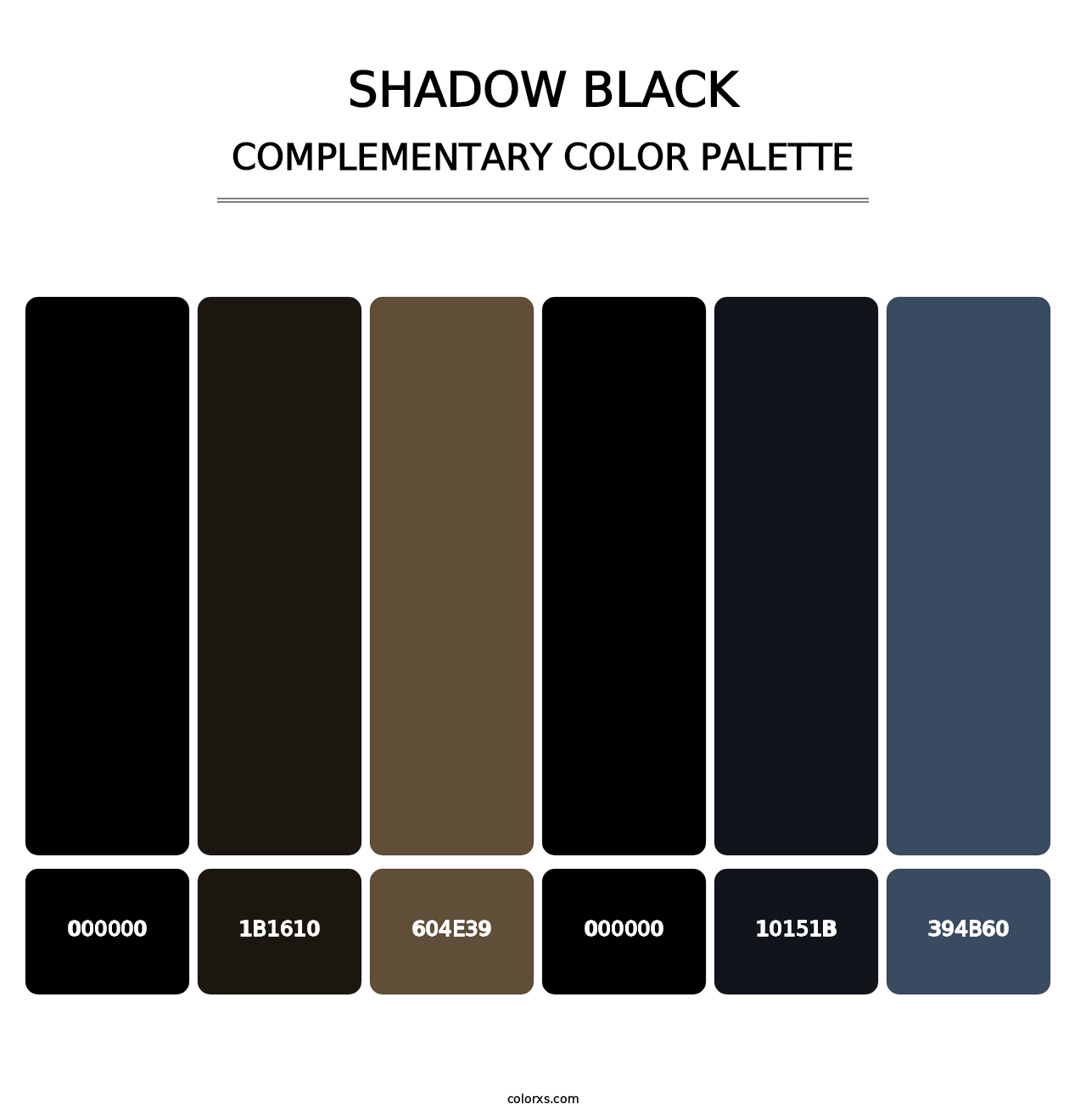 Shadow Black - Complementary Color Palette