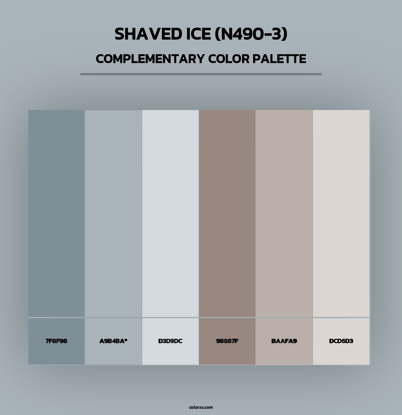 Shaved Ice (N490-3) - Complementary Color Palette