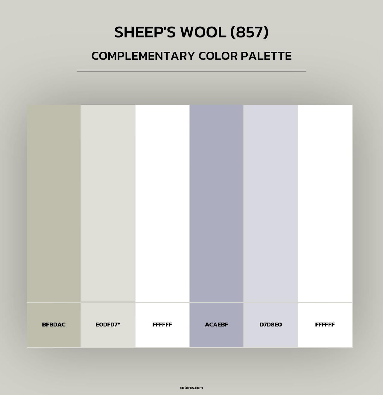 Sheep's Wool (857) - Complementary Color Palette