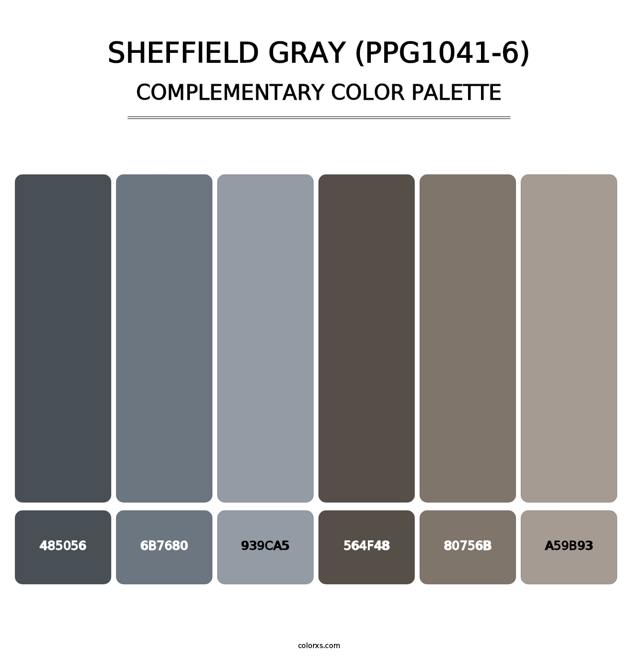 Sheffield Gray (PPG1041-6) - Complementary Color Palette