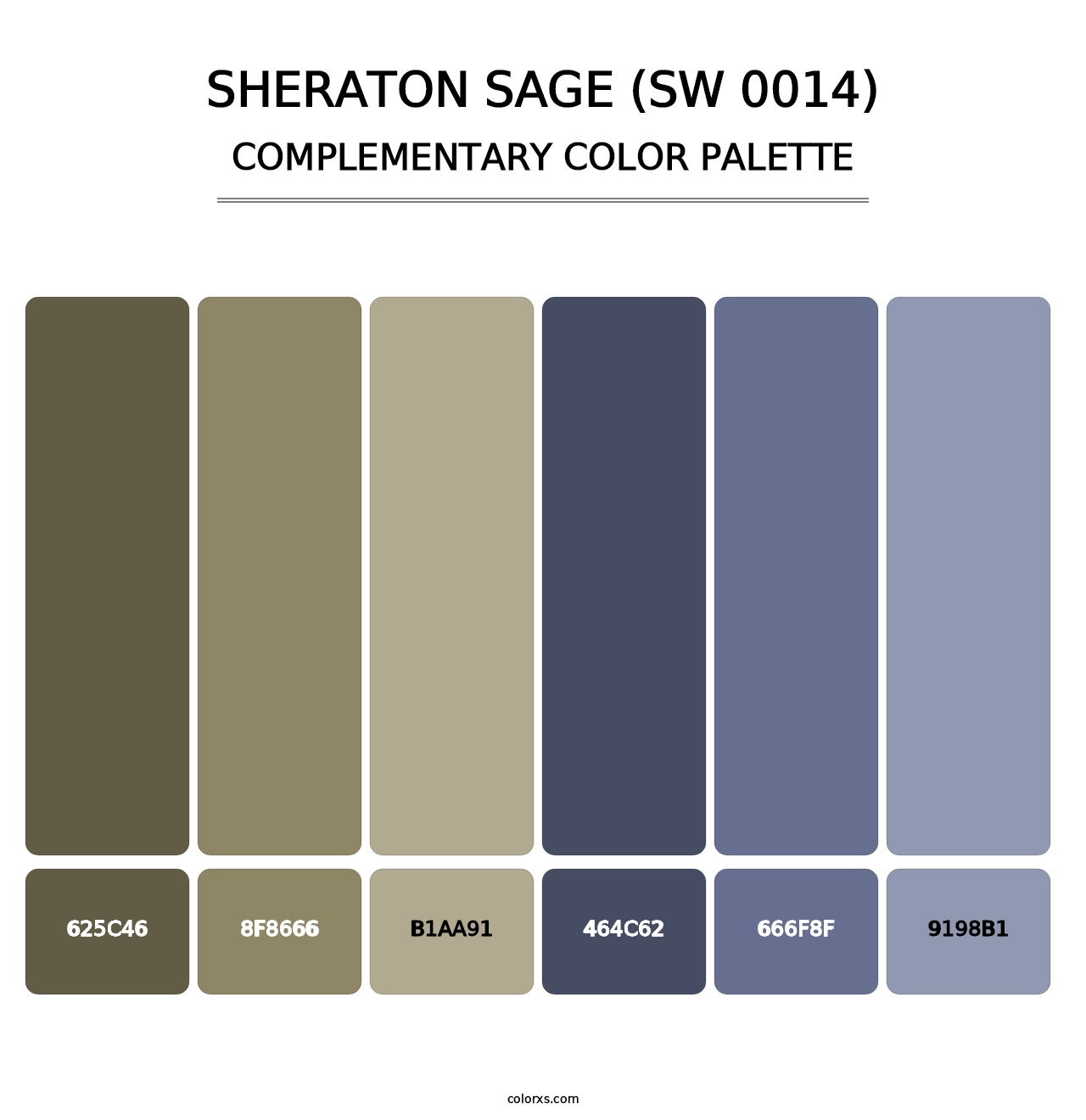 Sheraton Sage (SW 0014) - Complementary Color Palette