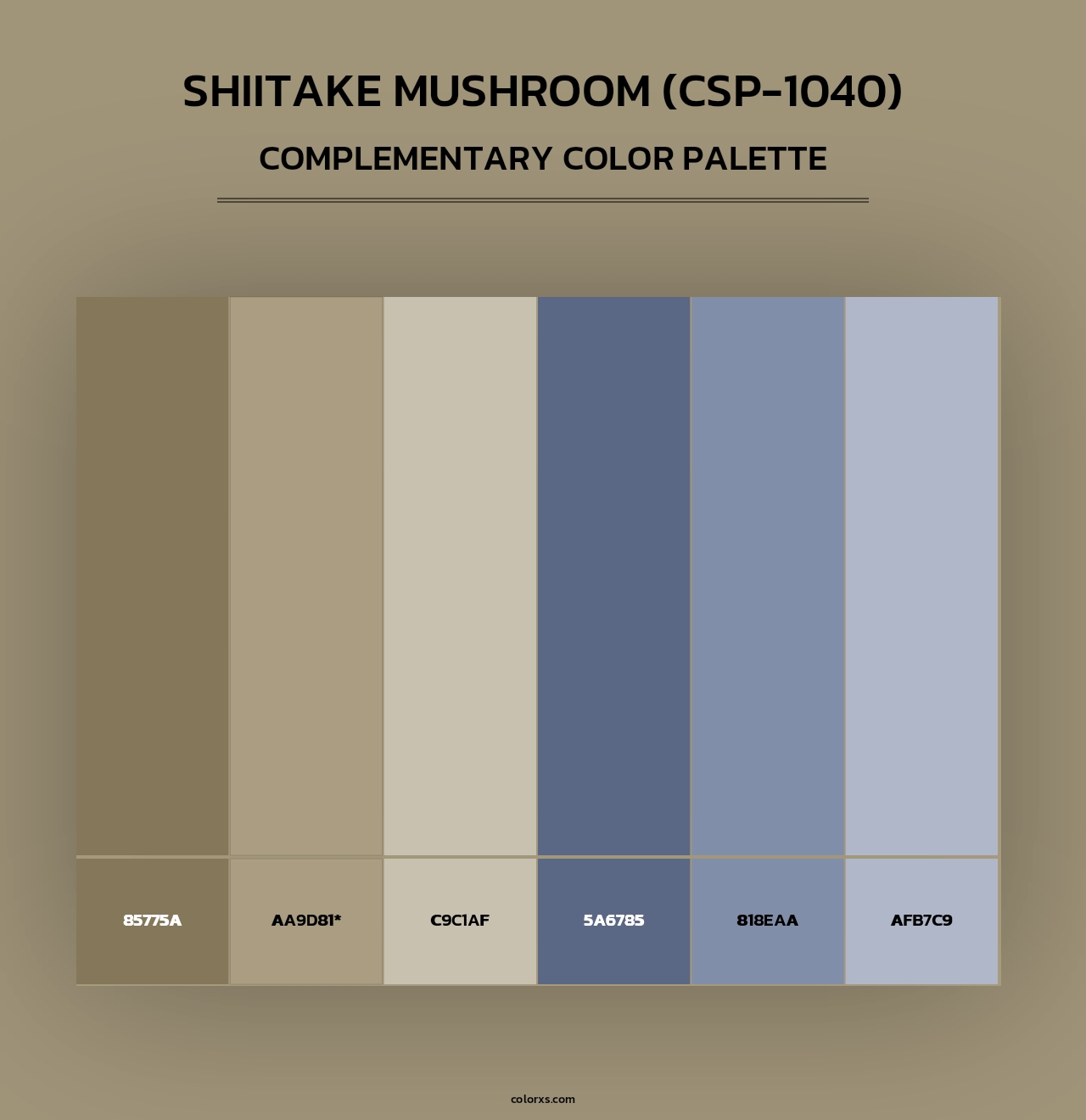 Shiitake Mushroom (CSP-1040) - Complementary Color Palette