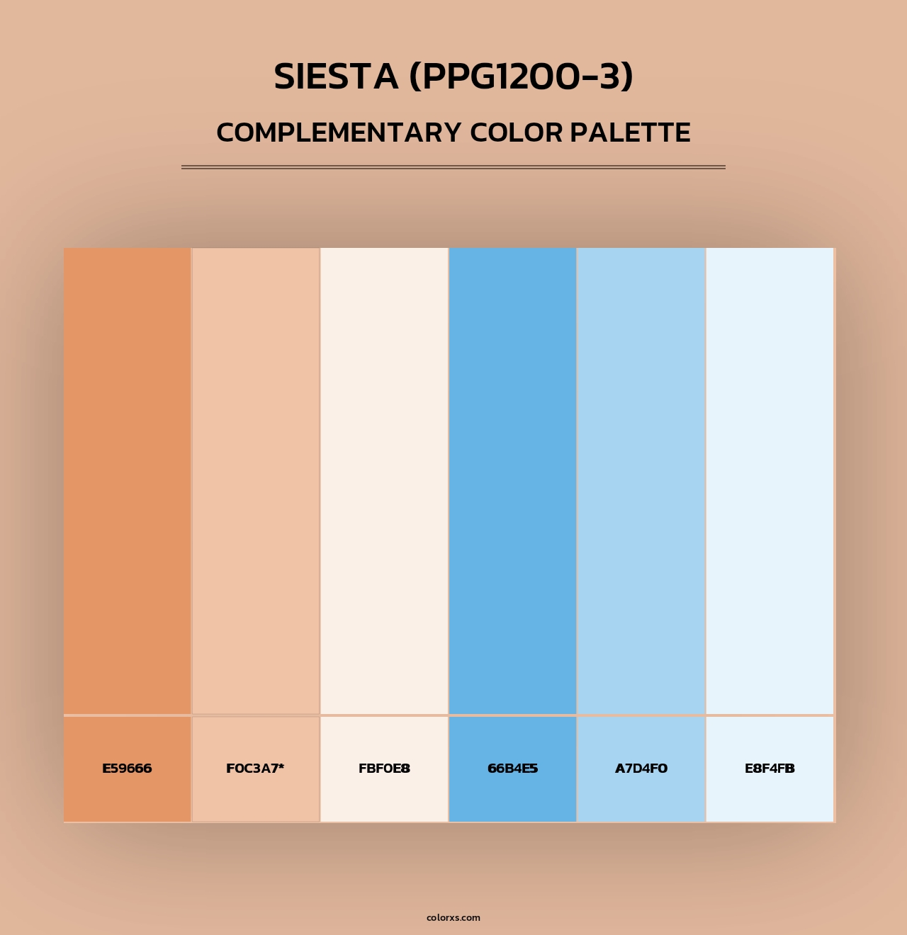Siesta (PPG1200-3) - Complementary Color Palette
