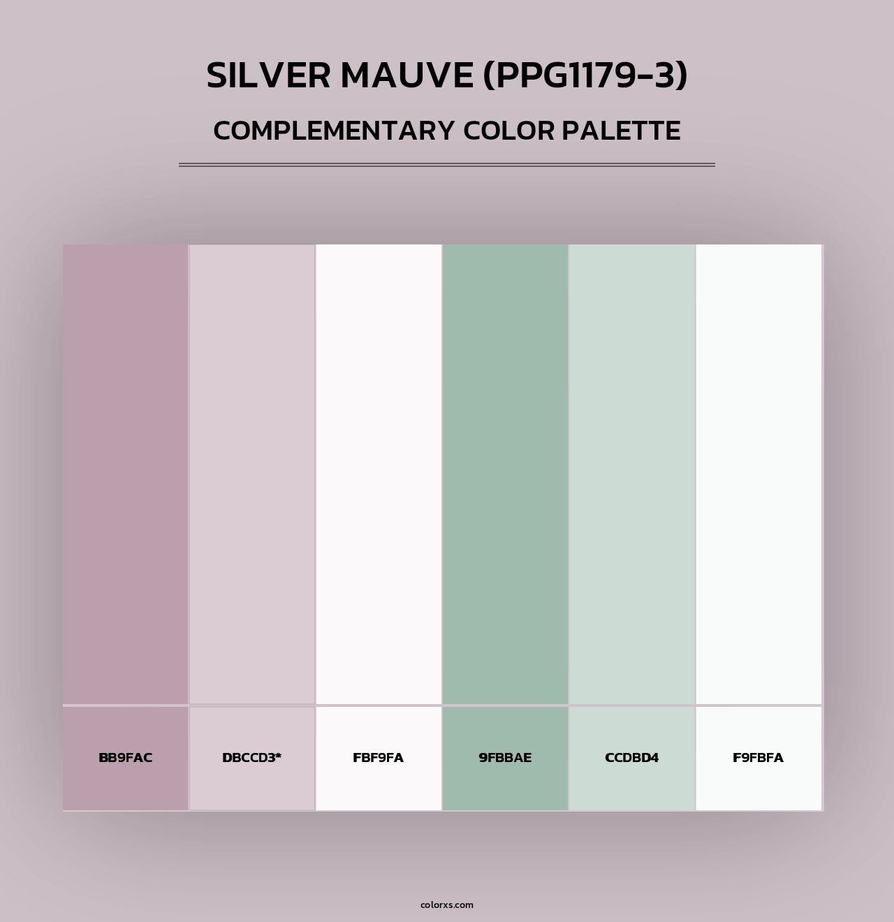 Silver Mauve (PPG1179-3) - Complementary Color Palette